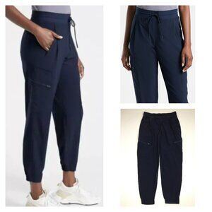 ATHLETA Navy VENTURE Zip Pocket Pull On Drawstring Waist Activewear Jogger Pant
